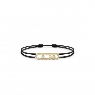 MESSIKA MESSIKA CARE(S) BLACK CORD PAVÉ BRACELET YELLOW GOLD DIAMOND BRACELET 14141